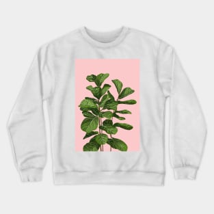 Copy of Modern House plant in pink 2, Abstract Plant Art Crewneck Sweatshirt